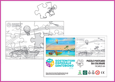 PUZZLE POST CARD DA COLORARE