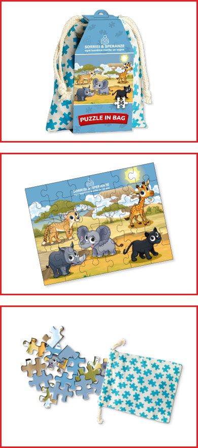 PUZZLE IN SACCHETTO DI COTONE